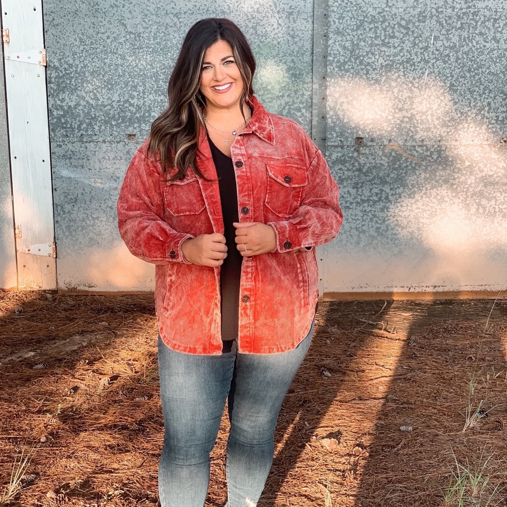 Red Corduroy Shacket